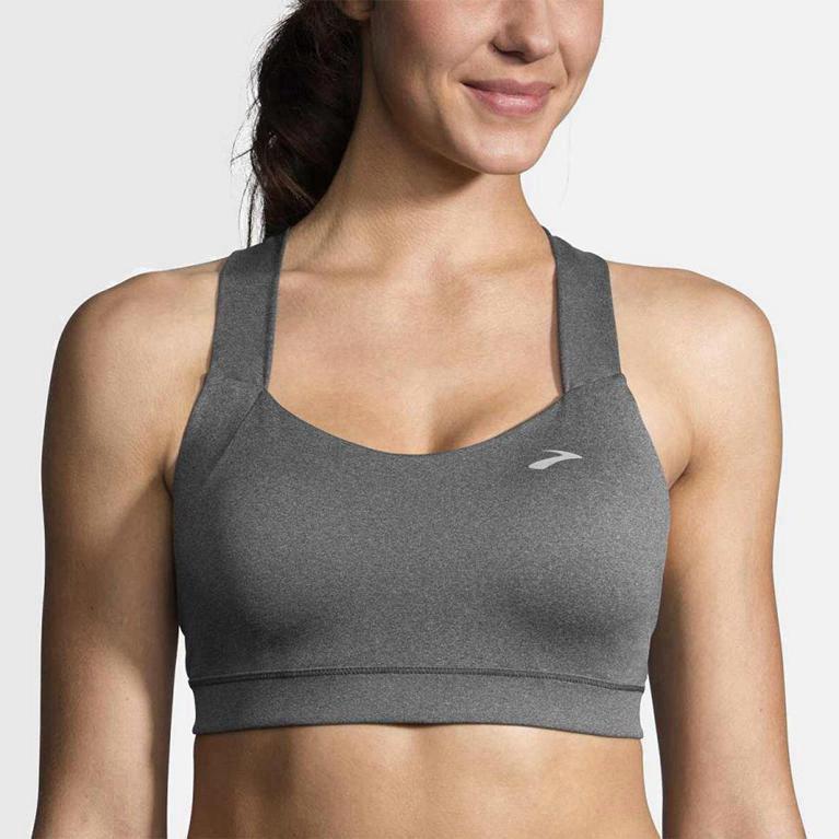 Brooks Uplift Crossback NZ - Women's Running Bra - Grey (78029-PKWD)